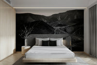 A calming desert theme wallpaper mural that defines a space.

