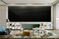 A graceful subtle mountain wall mural in warm, natural tones.

