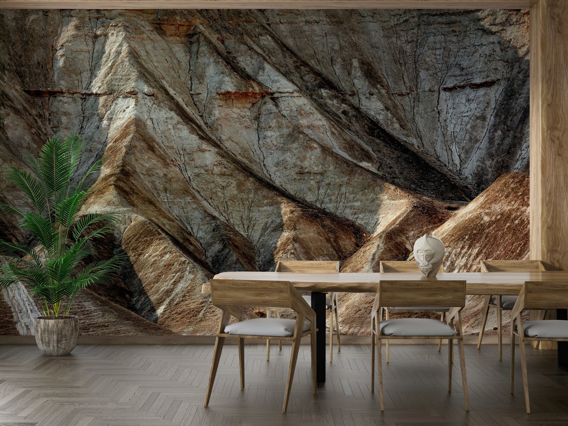 A beautiful panoramic view wall mural for a living room.


