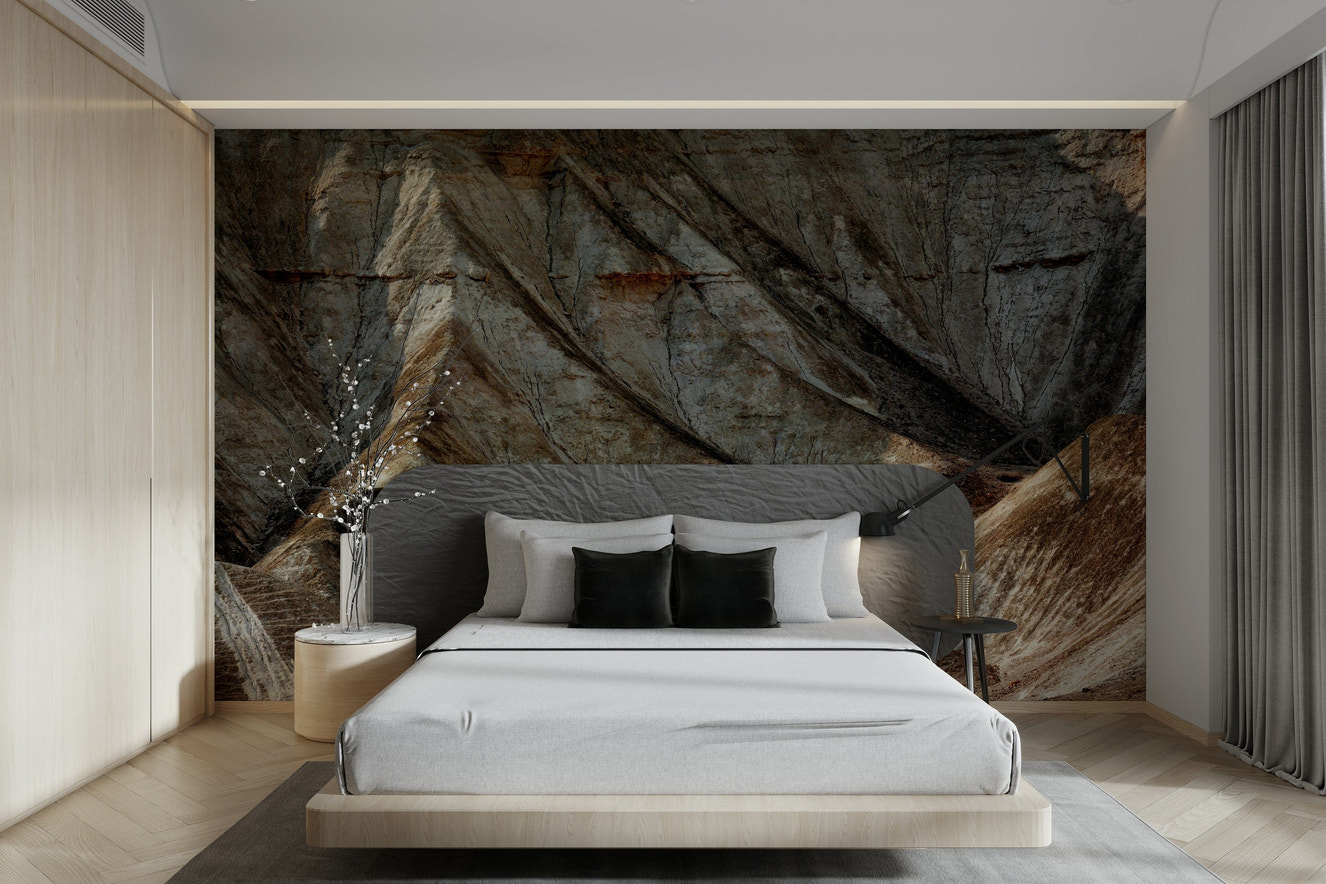 A beautiful desert mountain wallpaper mural for a modern home.



