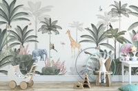 Tropical Jungle Animal Wall Mural - Giffywalls