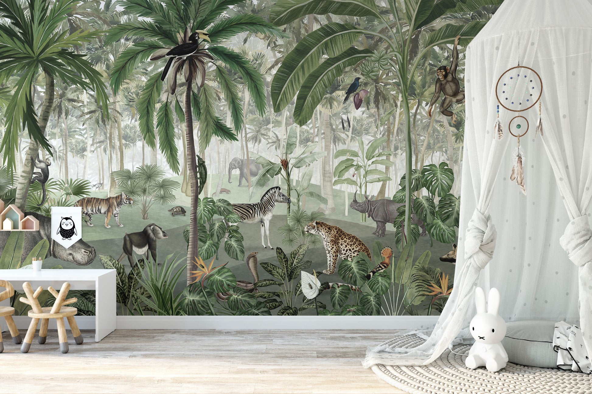 Jungle Lookbook wallpaper murals for kids room nursery - Giffywalls