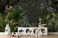 Jungle Vista - Night Wall Mural with nocturnal jungle beauty.

