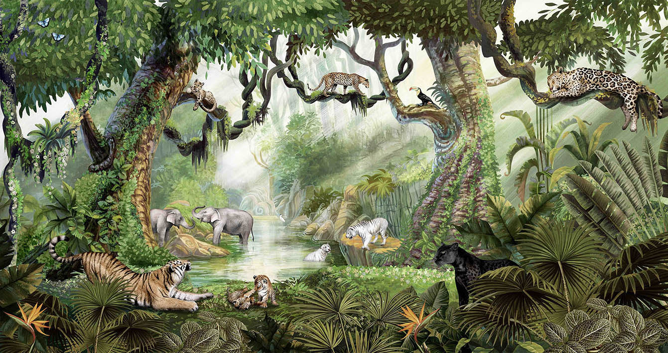 Jungle Cats Wallpaper Mural