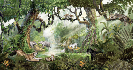 Jungle Cats Wallpaper Mural