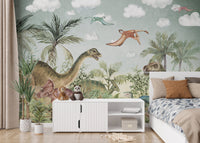 Action-packed Jurassic wall mural for imaginative kids' spaces.
