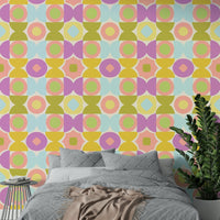 Peel-and-stick Kaleidoscope Kisses wallpaper for easy decor

