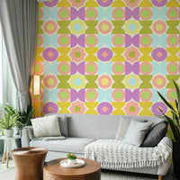Playful, vibrant Kaleidoscope Kisses wallpaper for home

