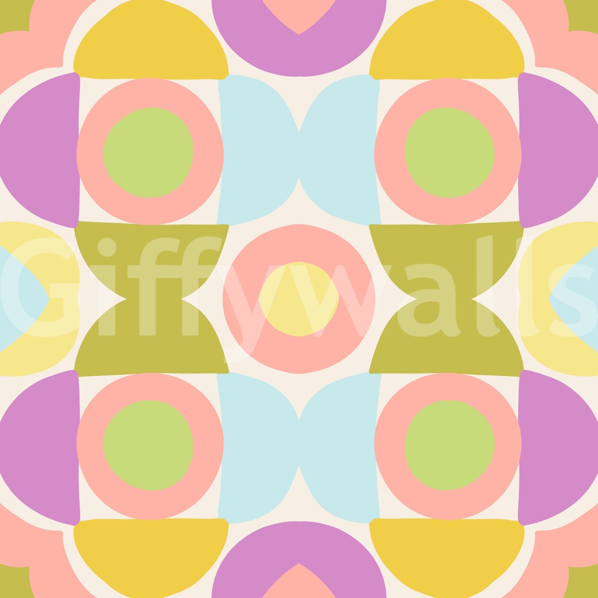 Bold, colorful Kaleidoscope Kisses wallpaper for accent walls

