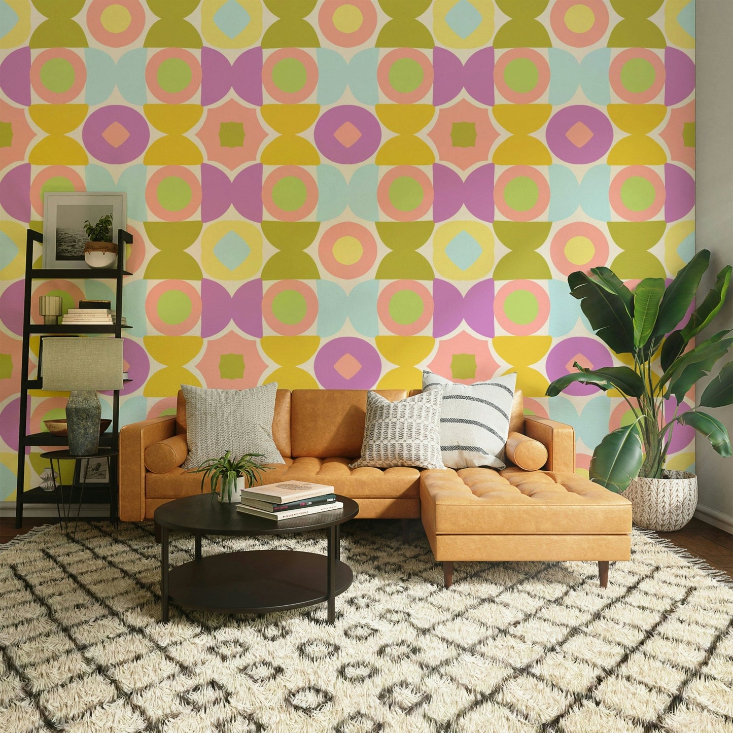Bold and playful Kaleidoscope Kisses wallpaper for walls

