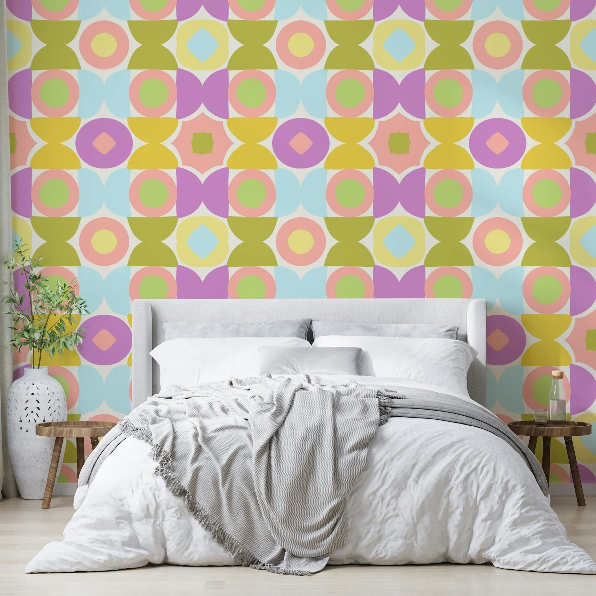 Multicolor Kaleidoscope Kisses wallpaper for creative spaces

