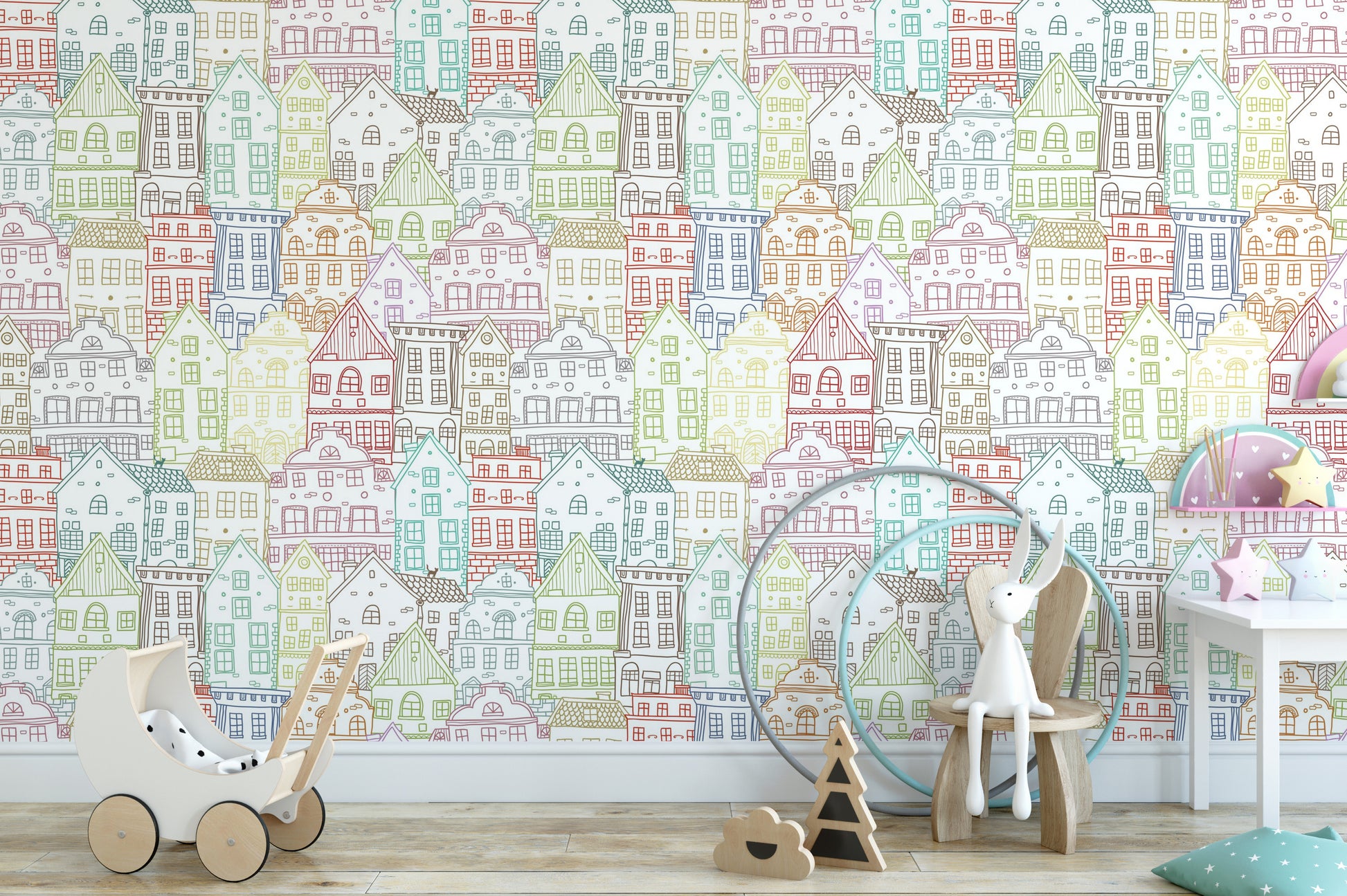 Create energy with Kaleidoscope Townscape Mural