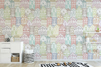 Modern Kaleidoscope Townscape Wall Mural decor