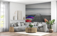 Kayaks on Pier Wall Mural