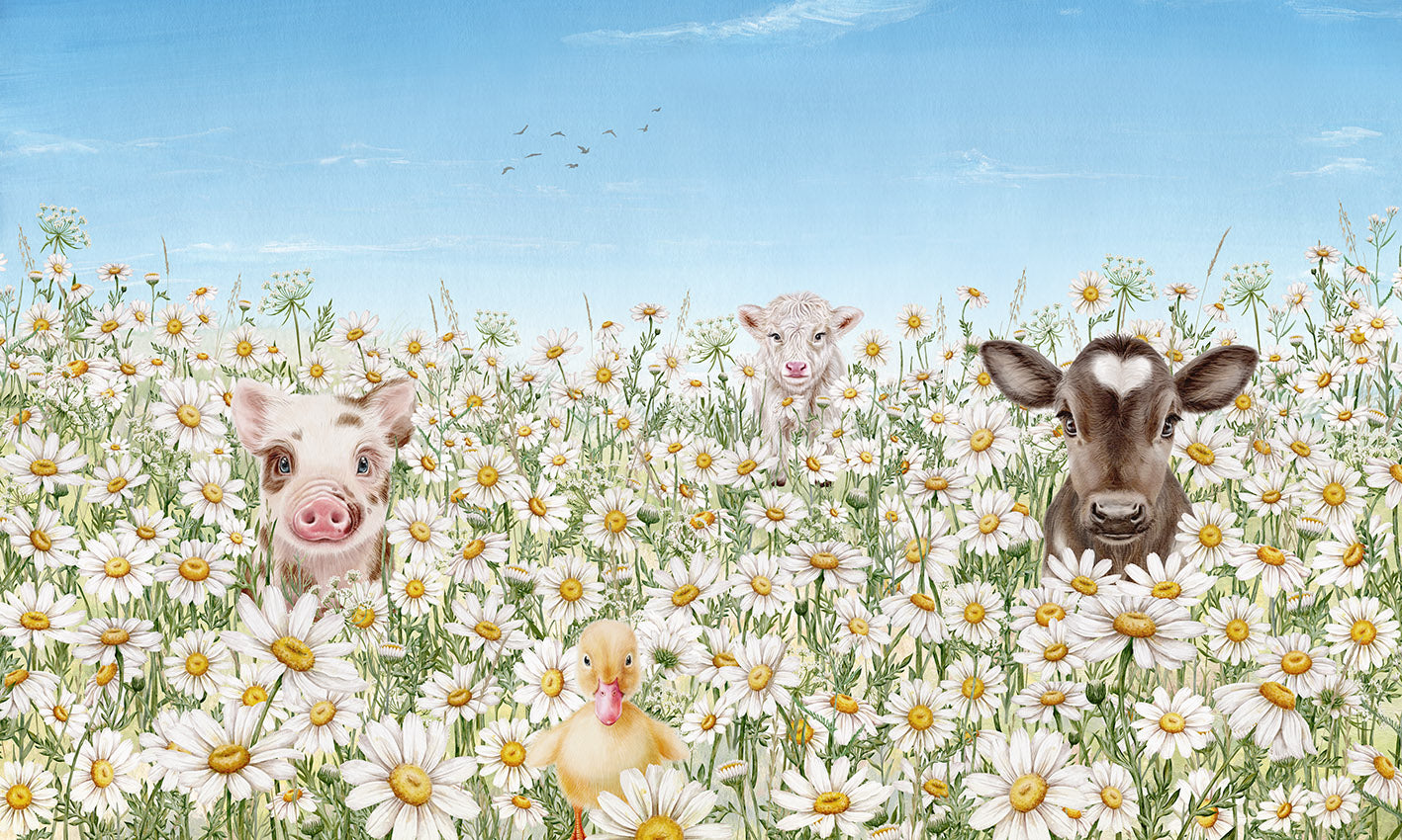 Farm Animals Wall Mural in your room — zoomed