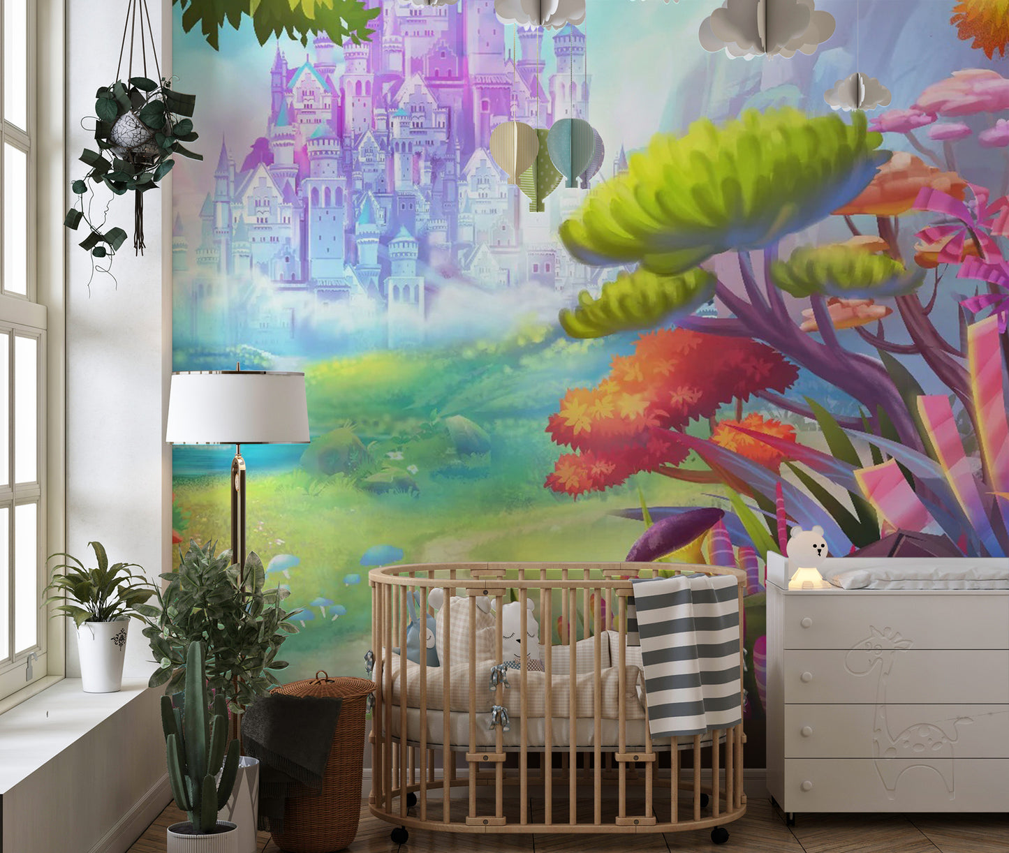 Kids’ Animated Fairy Castle Wallpaper Mural - Giffywalls