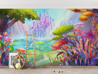 Removable Animated Fairy Castle Wallpaper Decor