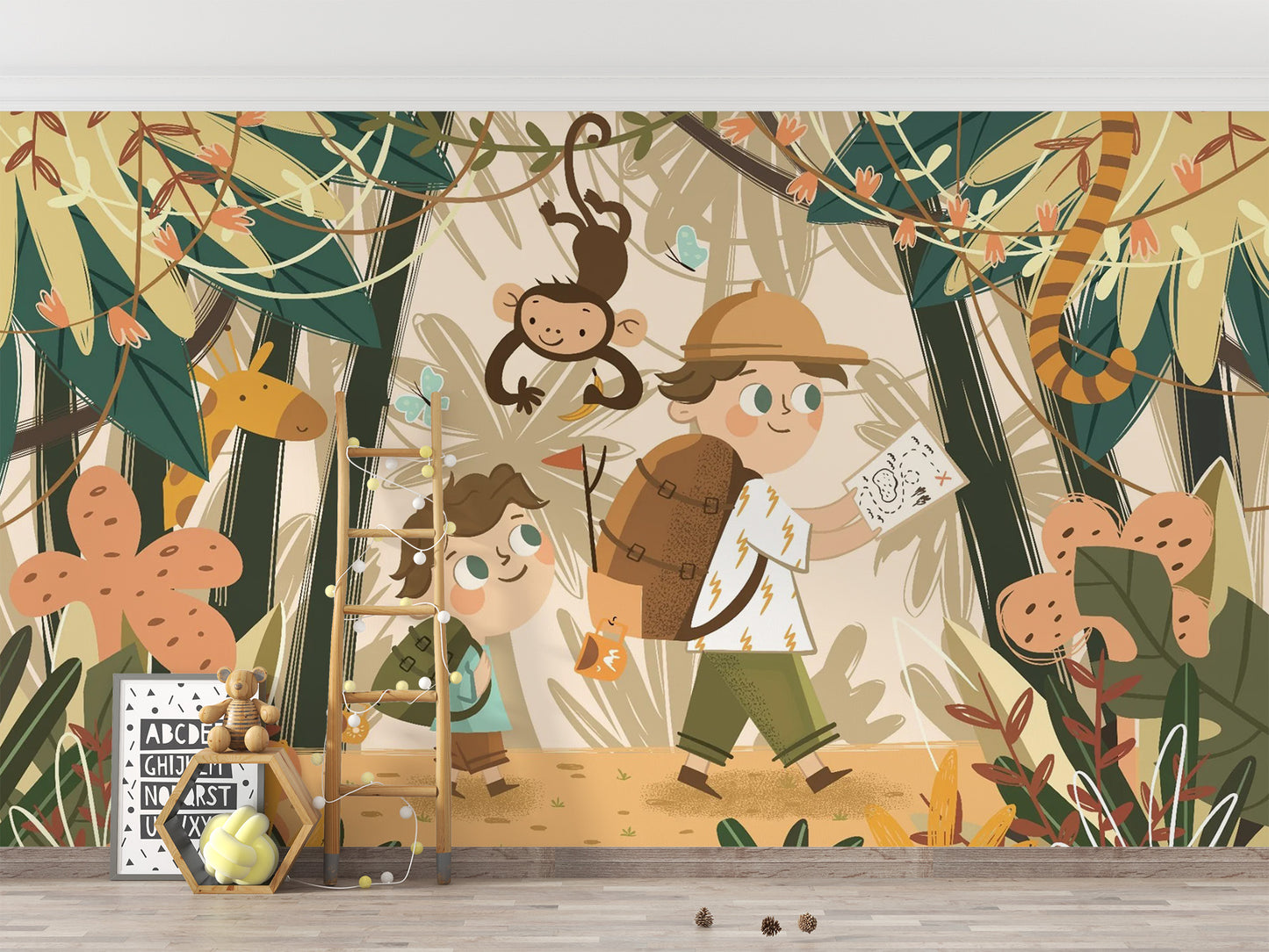Kids Jungle Explorer Wallpaper Mural - Giffywalls