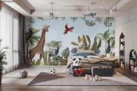 Kids Jungle Safari Wallpaper Mural - Giffywalls