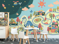 Kids Room City View Wallpaper Murals - Giffywalls