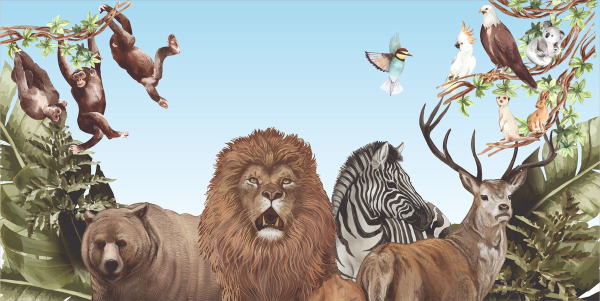 Jungle Safari Wallpaper Mural in your room