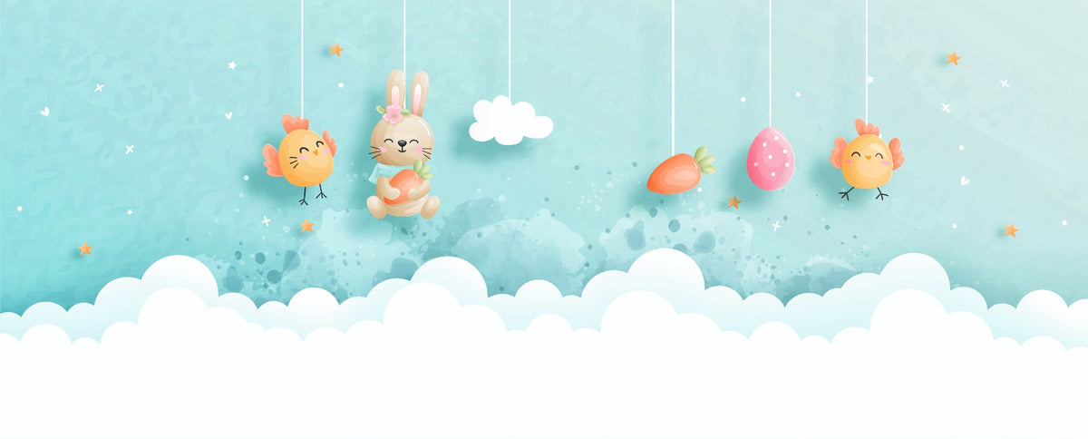 Easter Bunny and Chick Wallpaper Mural in your room