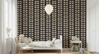Charming Doves wallpaper for walls, romantic beige pair motif, lovely texture.