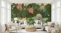 Krishna’s Sanctuary mural wallpaper in a quiet meditation corner