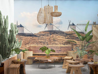 La Mancha Windmills wallpaper for walls hill vista mural.