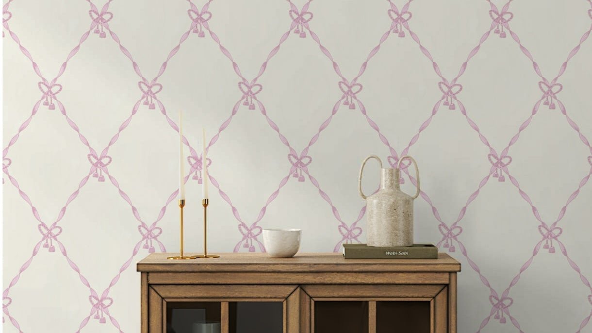 The image shows an artistic impression of a serene lace and tassel scene.

