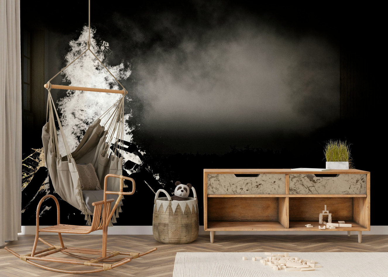 A beautiful Lag BaOmer bonfire wallpaper mural.

