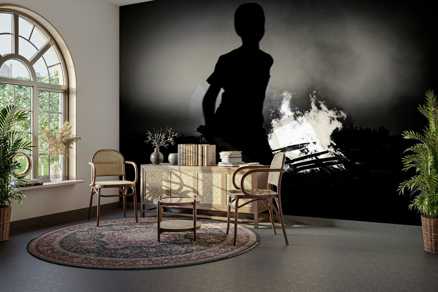 A serene holiday night wall mural for your decor.

