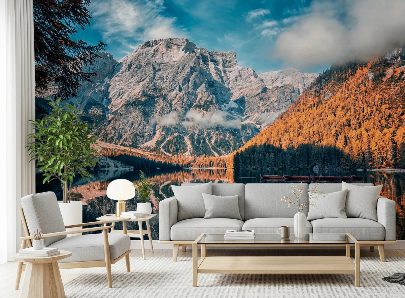 Lake Braies Serenity Wall Mural