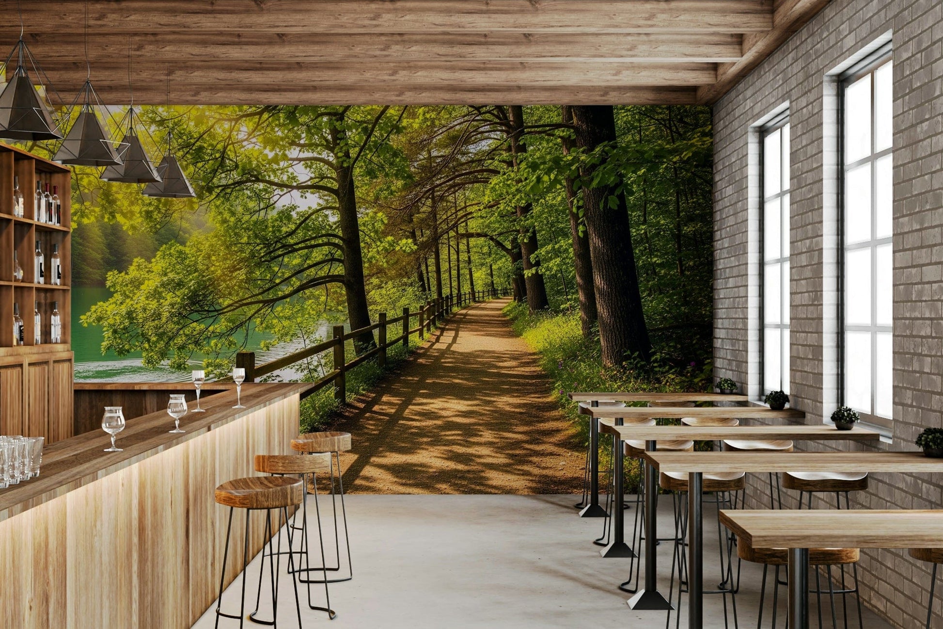 Lake Path Serenity Wall Mural