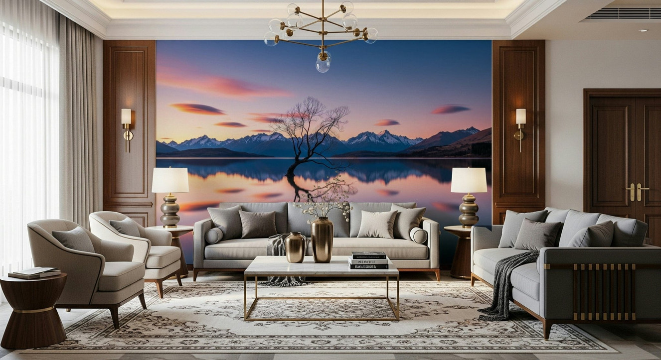 Exquisite Lake Serenity Dusk image, mountain lake wallpaper, smooth, reflective liquid.