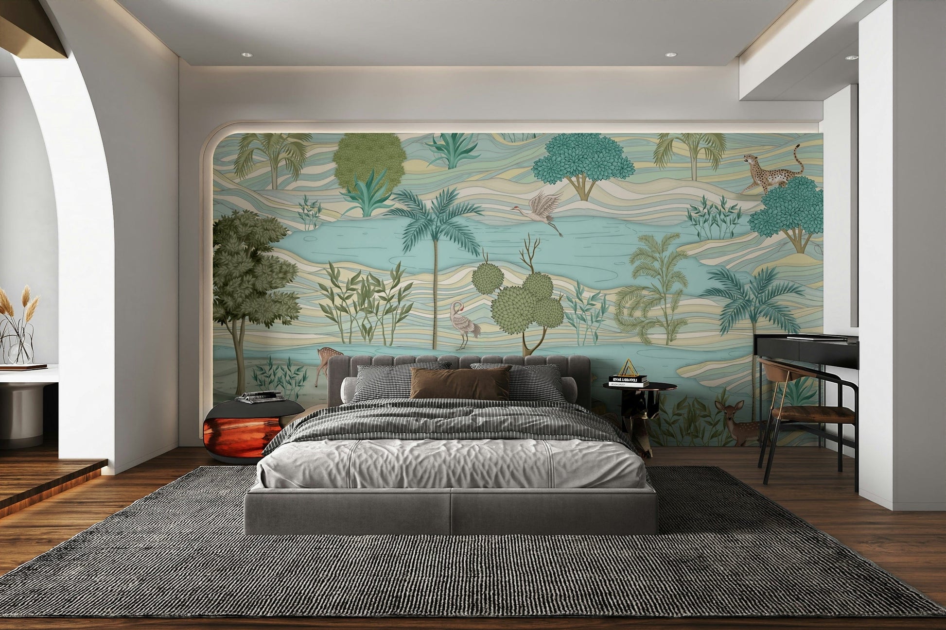 The composition is a harmonious, flowing pattern.

