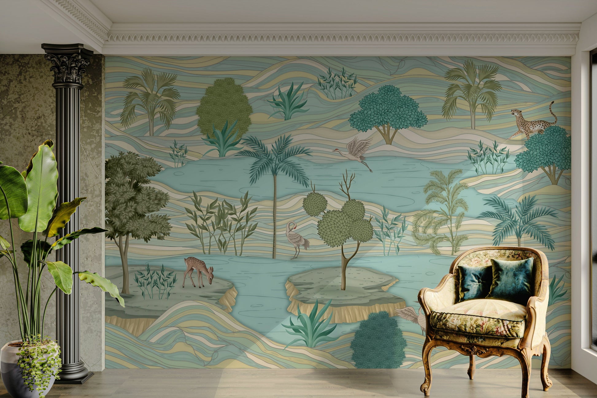 The design feels peaceful and whimsical.

