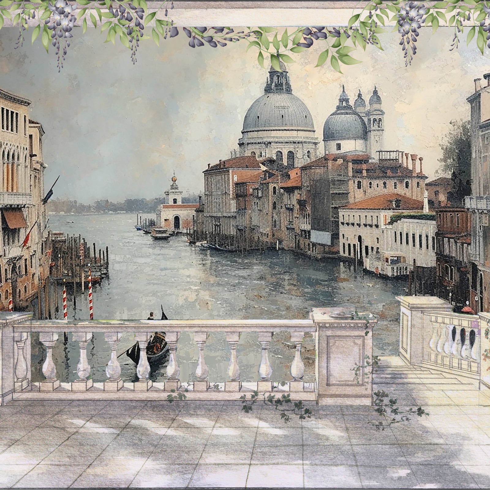 Venetian Canal View Wall Mural