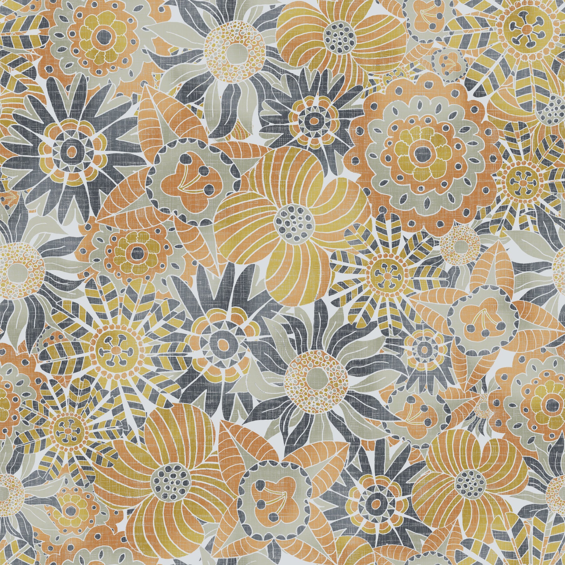 Scandinavian Flowers Wallpaper in your room — zoomed