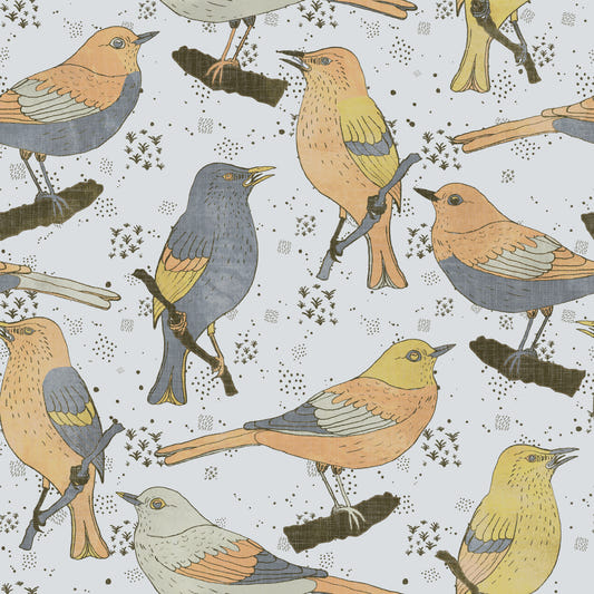 Birds Golden and Gray Wallpaper