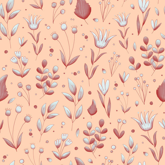 Serene Peach Tropical Garden Wallpaper
