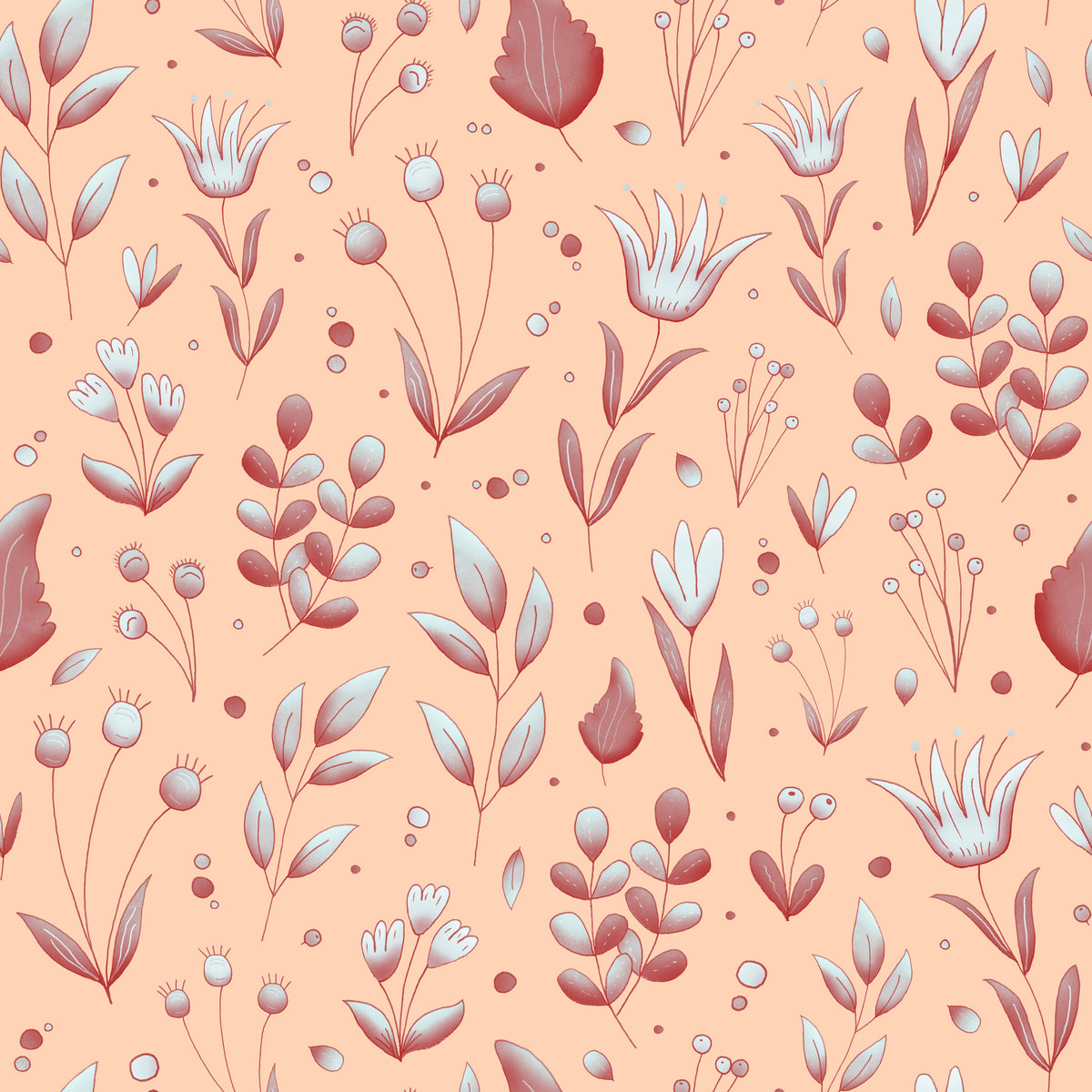 Serene Peach Tropical Garden Wallpaper in your room