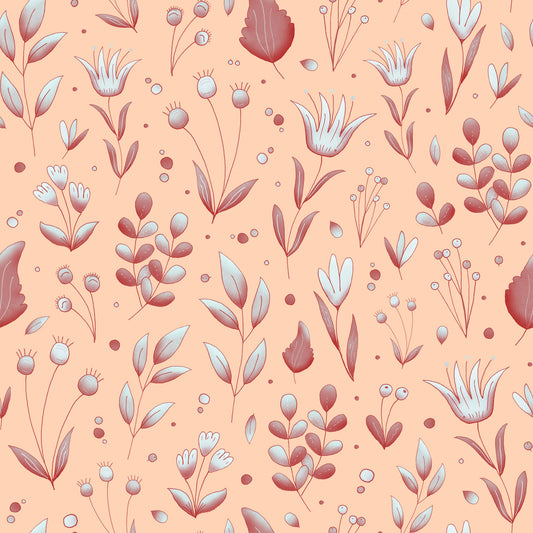 Serene Peach Tropical Garden Wallpaper