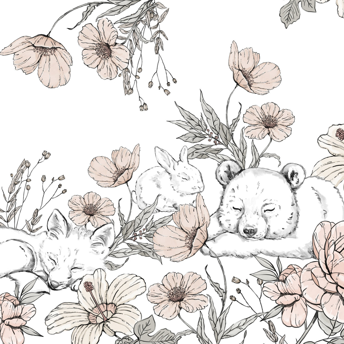 Sleeping Woodland Mural in your room