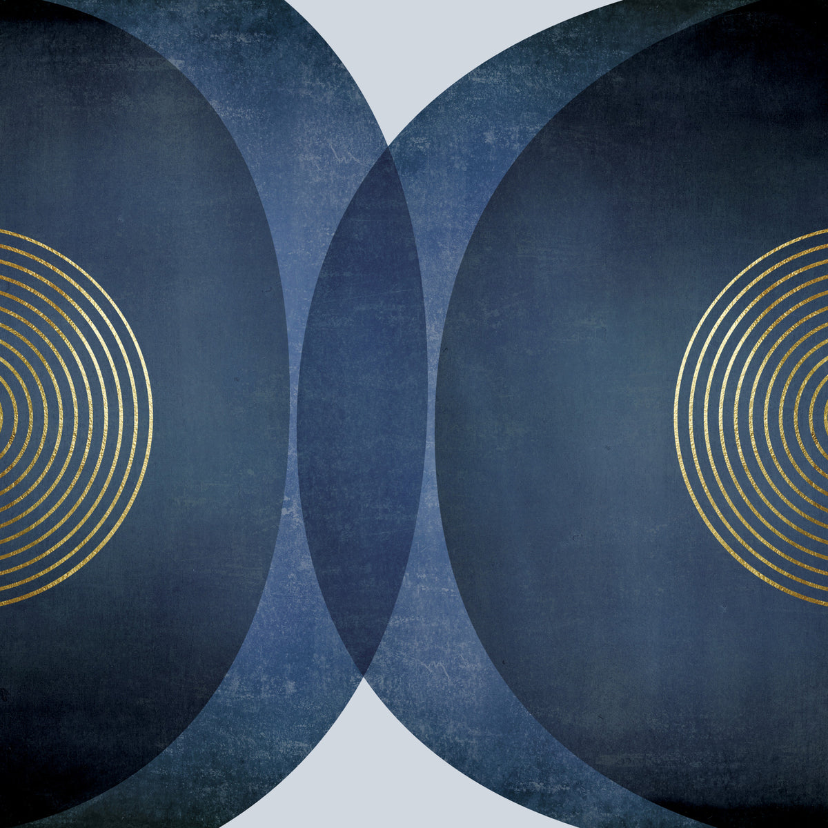 Mid Century Modern Blue Wall Mural in your room — zoomed