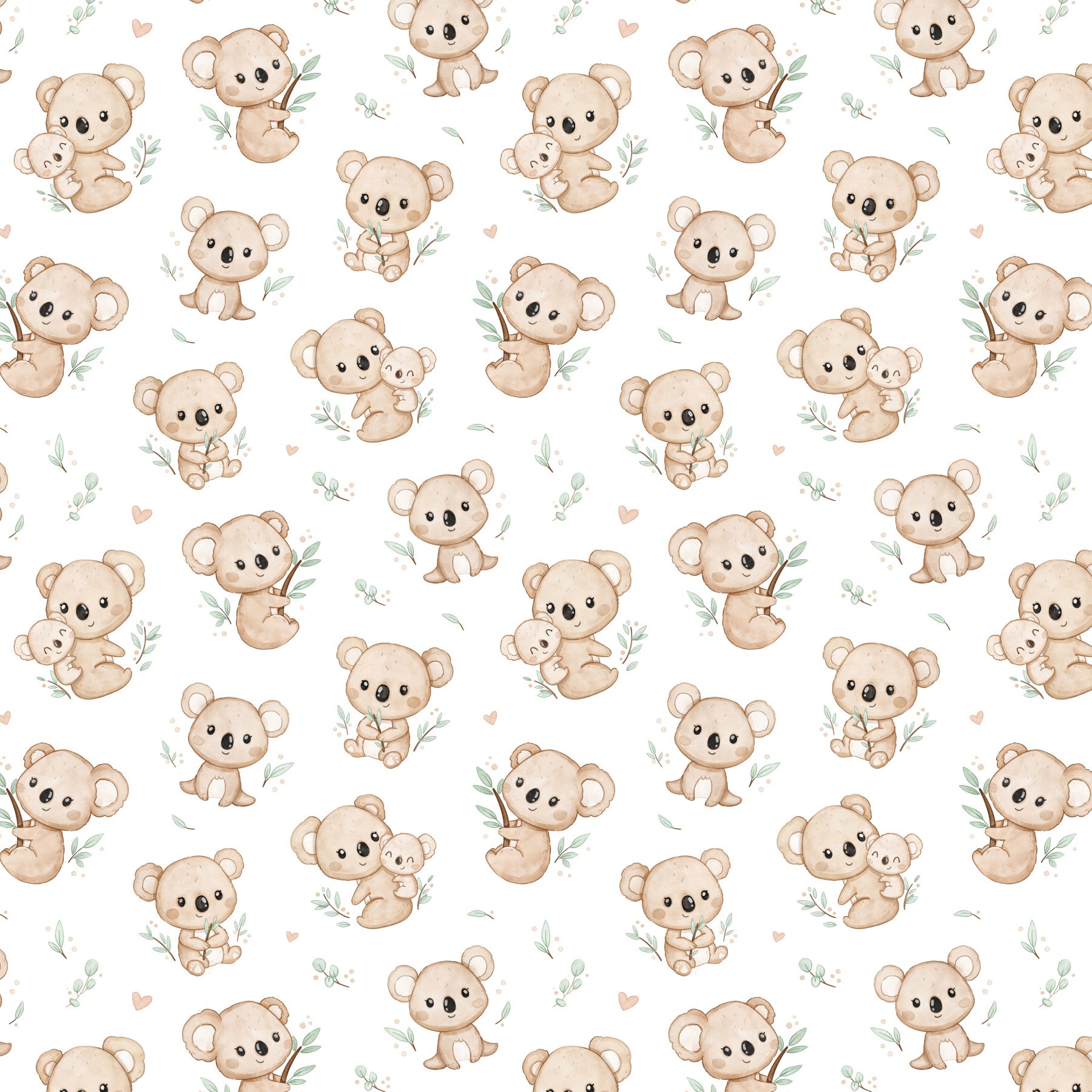 Koala Cuddles Wallpaper in your room — zoomed