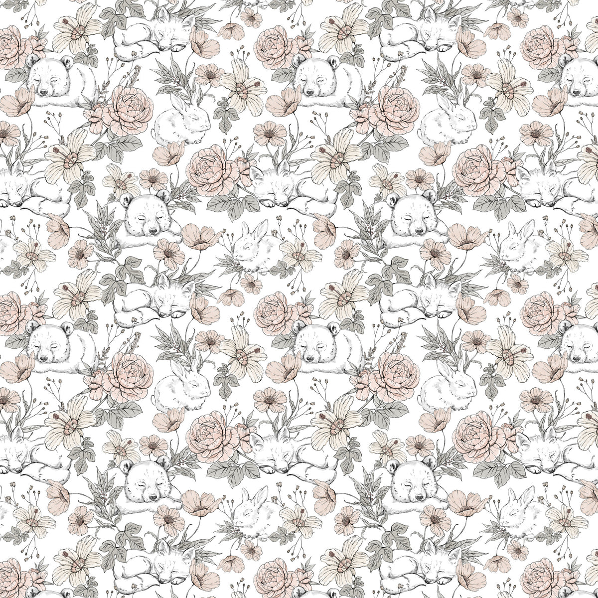 Sleeping Woodland Wall Mural in your room — zoomed