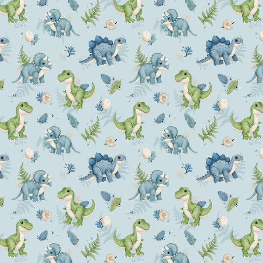 Dino Pals Blue Wallpaper