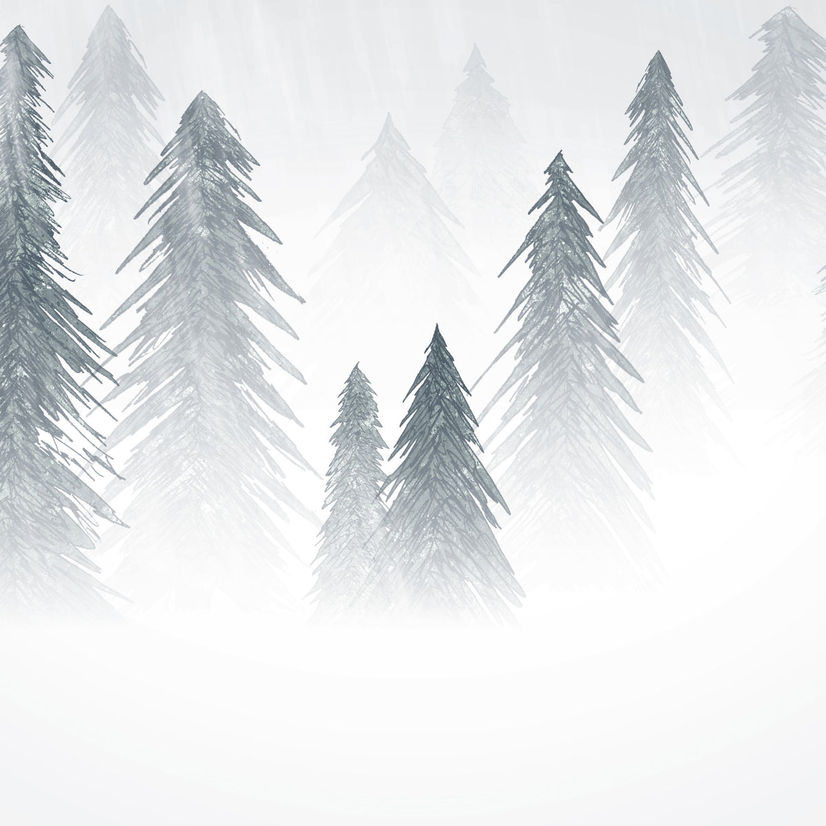 Snowing Forest Wallpaper in your room — zoomed