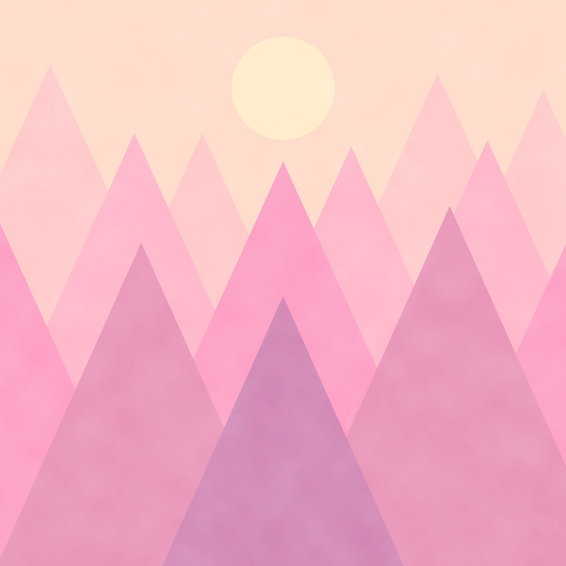Soft Pink Candy Mountains Wallpaper